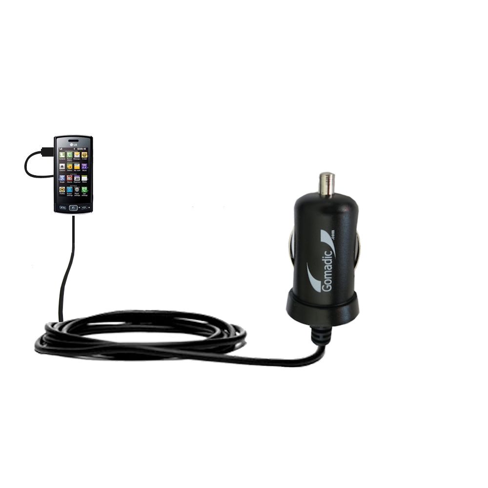 Gomadic Intelligent Compact Car / Auto DC Charger suitable for the LG LG Bali - 2A / 10W power at half the size. Uses Gomadic TipExchange Technology