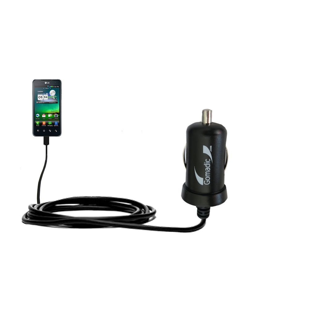 Mini Car Charger compatible with the LG Optimus 2