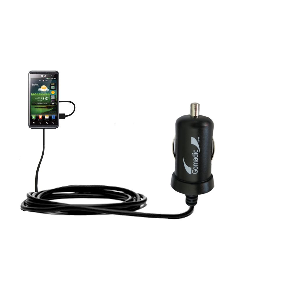 Mini Car Charger compatible with the LG Optimus 3D