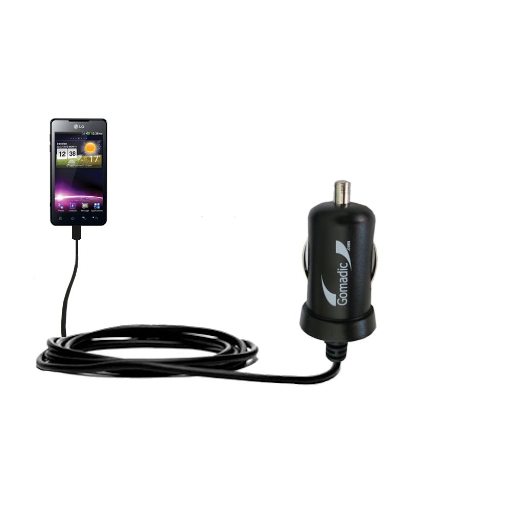 Mini Car Charger compatible with the LG Optimus 3D Cube