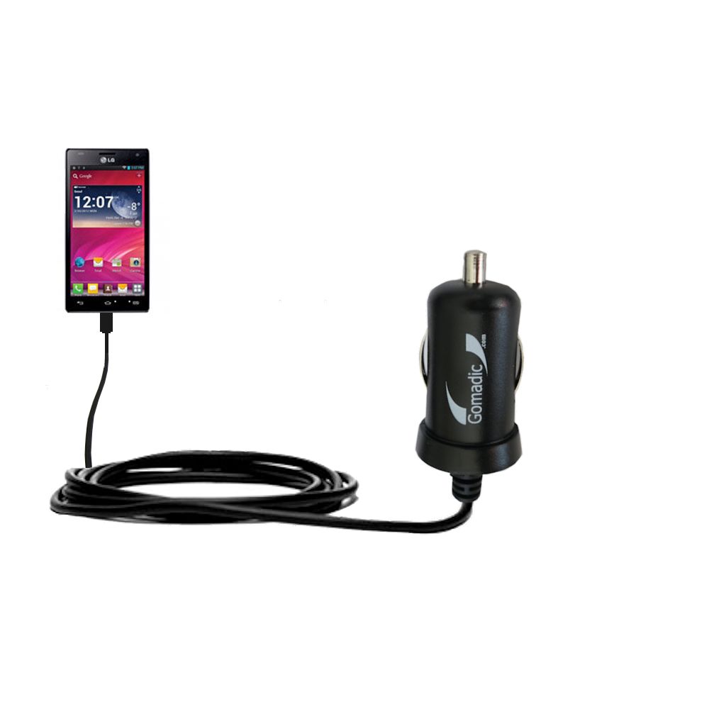 Mini Car Charger compatible with the LG Optimus 4X HD