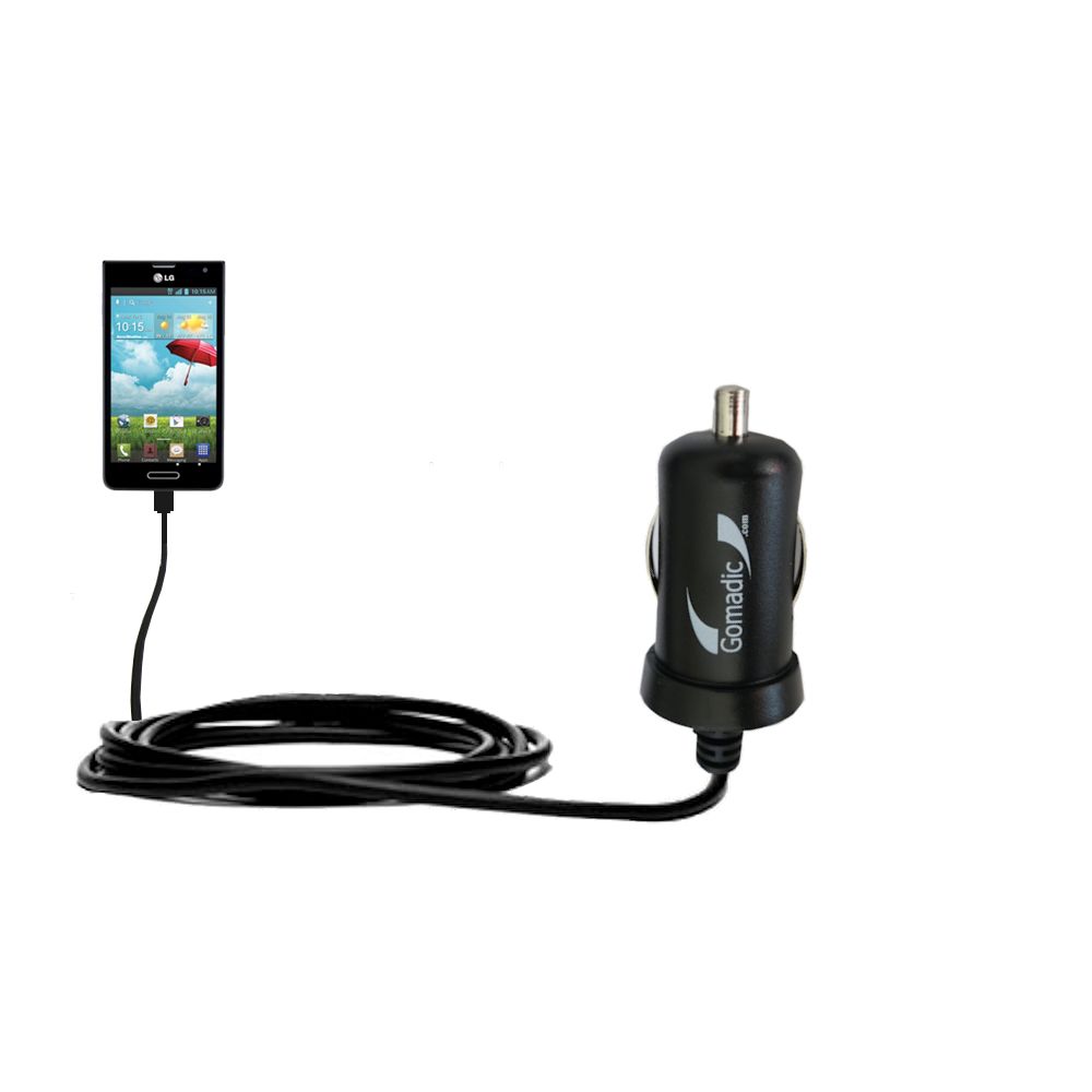 Mini Car Charger compatible with the LG Optimus F6