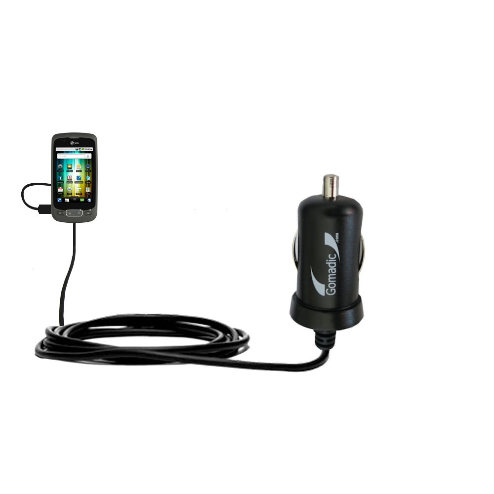 Mini Car Charger compatible with the LG Optimus T