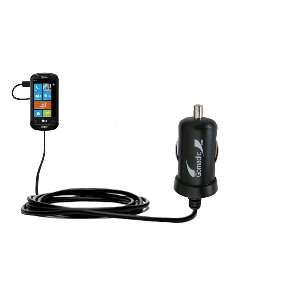 Gomadic Intelligent Compact Car / Auto DC Charger suitable for the LG Quantum - 2A / 10W power at half the size. Uses Gomadic TipExchange Technology