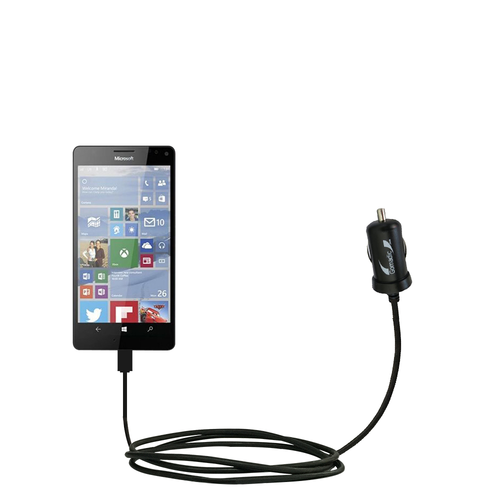 Mini Car Charger compatible with the Microsoft Lumia 950 XL