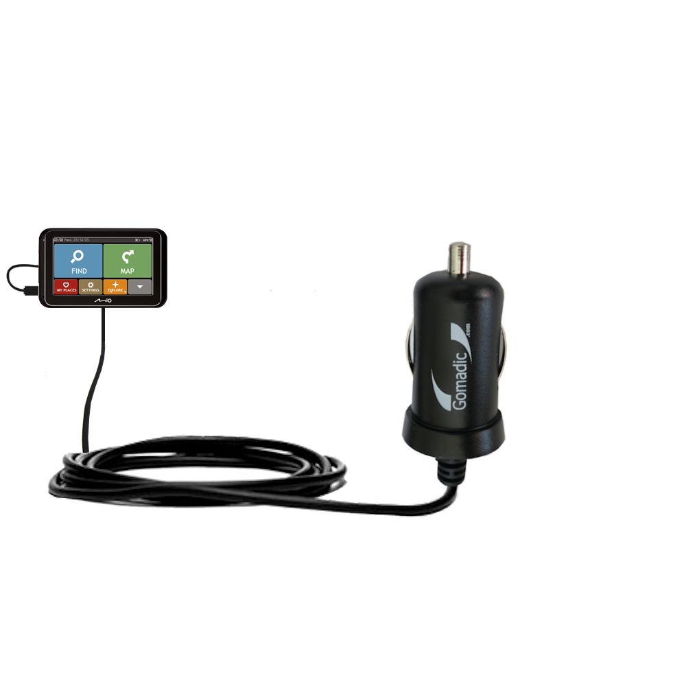 Mini Car Charger compatible with the Mio Spirit 4800