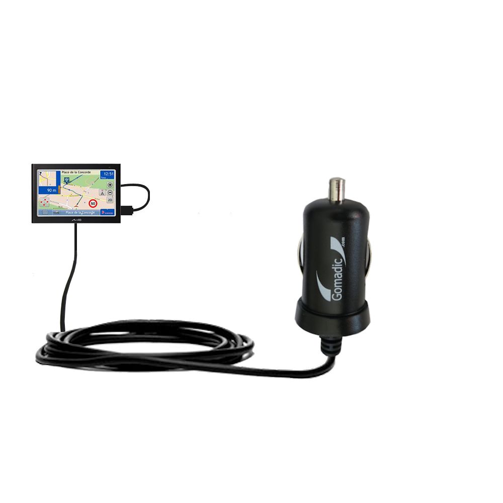 Mini Car Charger compatible with the Mio C728