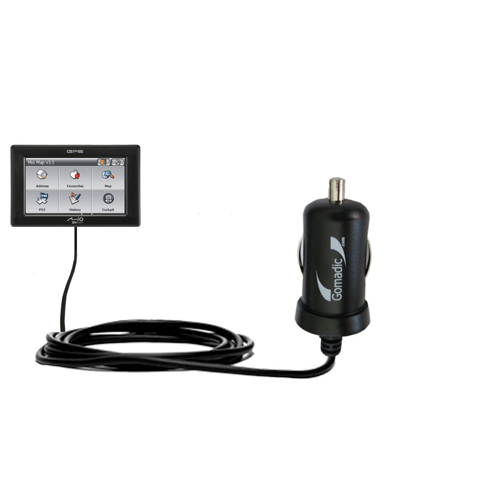 Mini Car Charger compatible with the Mio DigiWalker C320