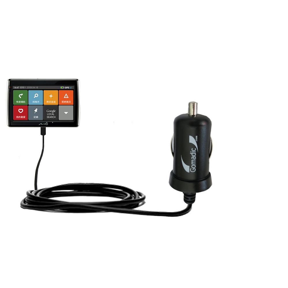 Mini Car Charger compatible with the Mio Moov V765