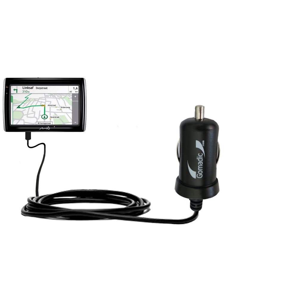 Mini Car Charger compatible with the Mio Navman Spirit 500