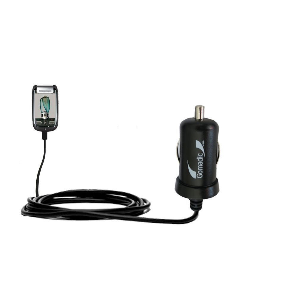Gomadic Intelligent Compact Car / Auto DC Charger suitable for the Motorola MOTOMING A1200 - 2A / 10W power at half the size. Uses Gomadic TipExchange Technology