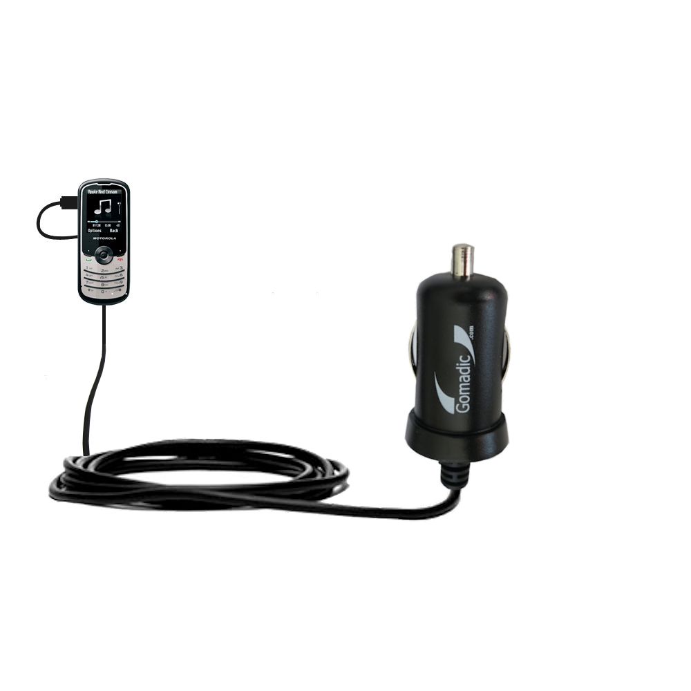 Gomadic Intelligent Compact Car / Auto DC Charger suitable for the Motorola WX290  - 2A / 10W power at half the size. Uses Gomadic TipExchange Technology
