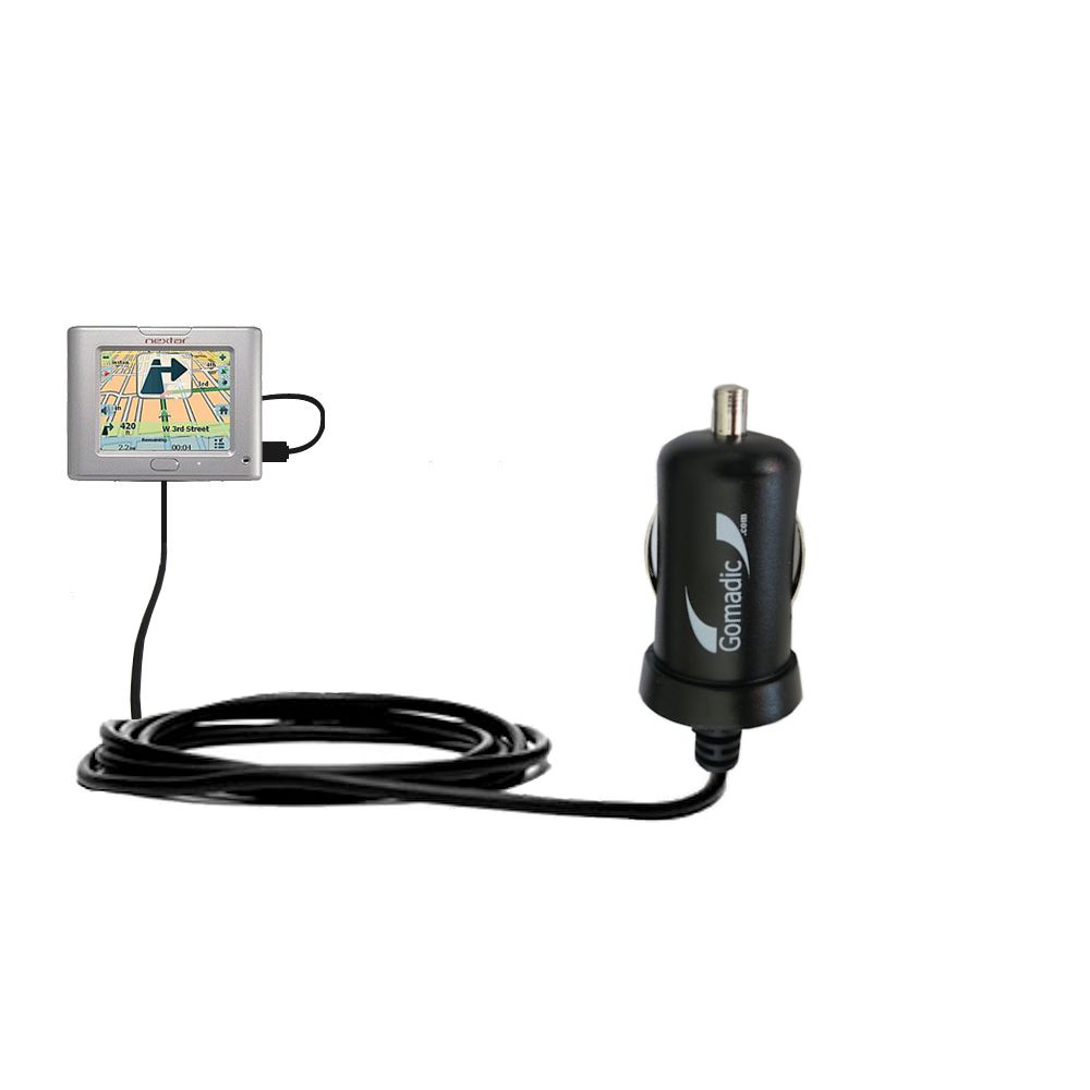 Gomadic Intelligent Compact Car / Auto DC Charger suitable for the Nextar S3 - 2A / 10W power at half the size. Uses Gomadic TipExchange Technology