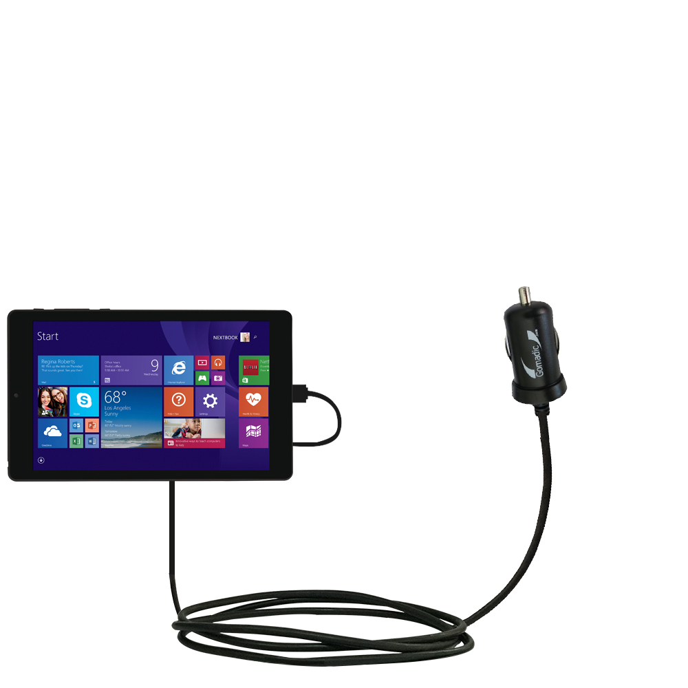 Mini Car Charger compatible with the Nextbook NXW10QC32G NXW101QC232