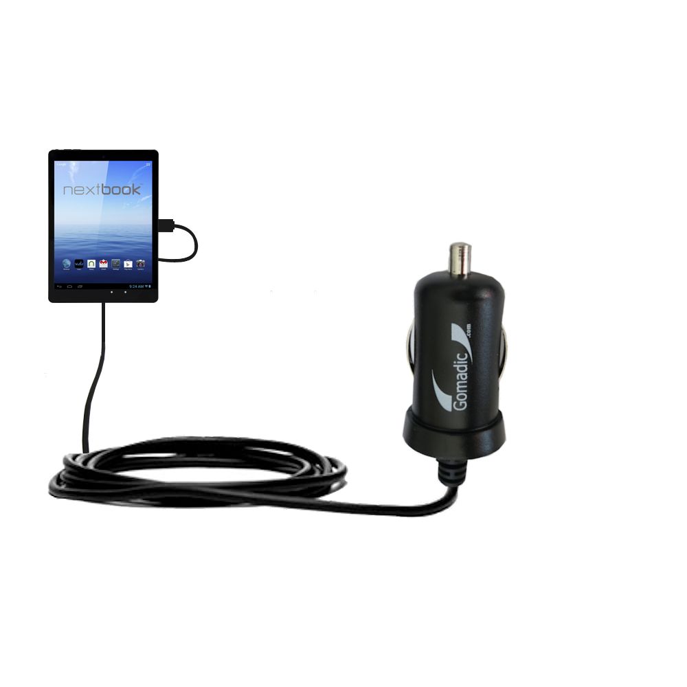 Mini Car Charger compatible with the Nextbook Premium 8 HD NX008HD8G Tablet