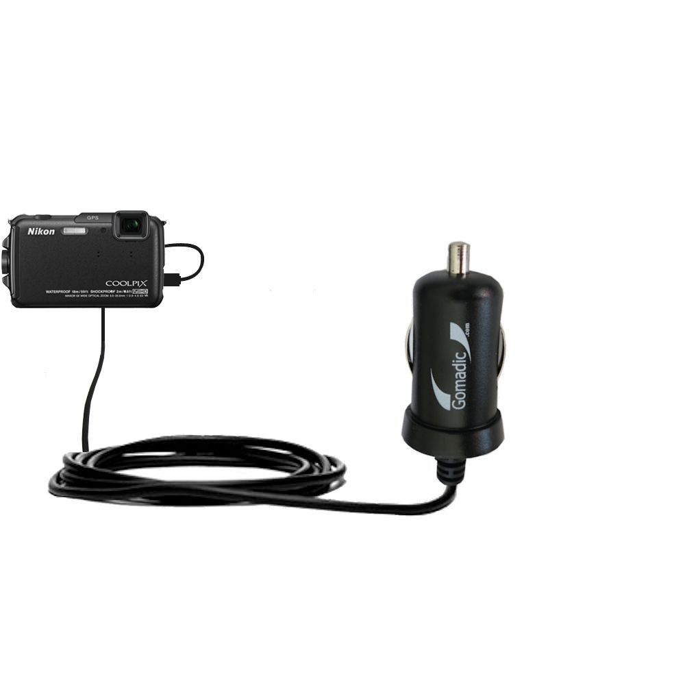 Mini Car Charger compatible with the Nikon Coolpix AW110
