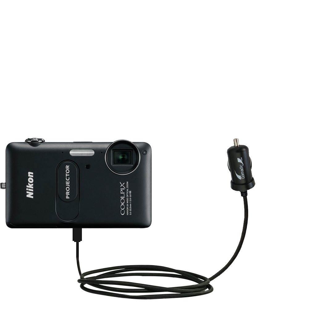 Mini Car Charger compatible with the Nikon Coolpix S1200pj