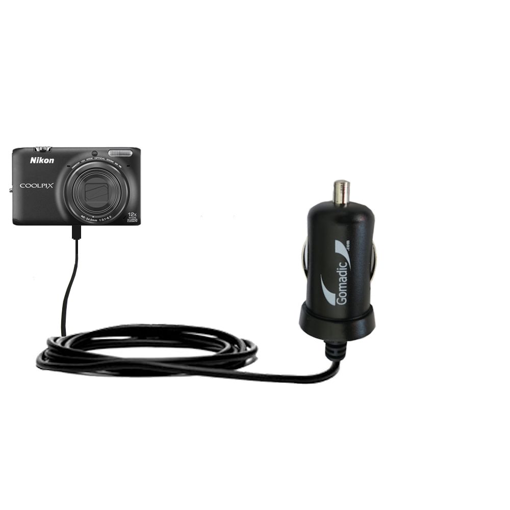 Mini Car Charger compatible with the Nikon Coolpix S6500