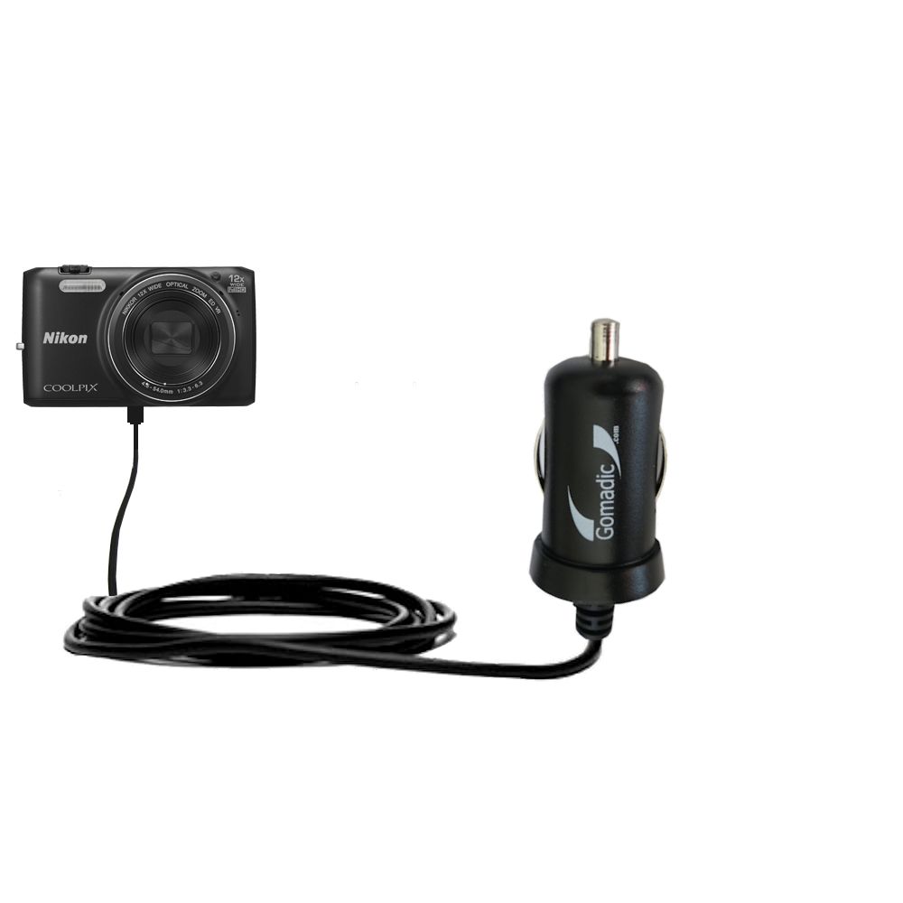 Mini Car Charger compatible with the Nikon Coolpix S6800