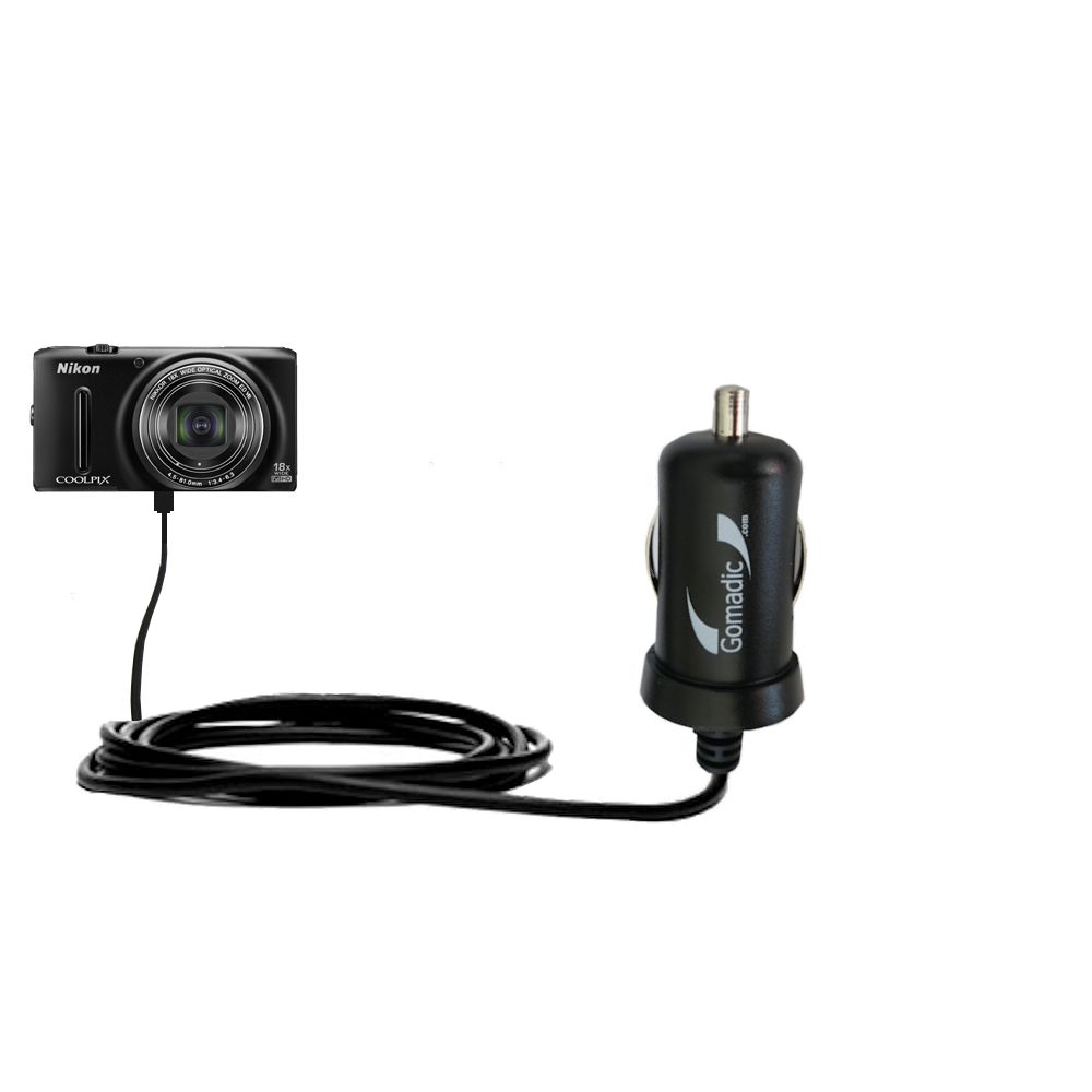 Mini Car Charger compatible with the Nikon Coolpix S9400