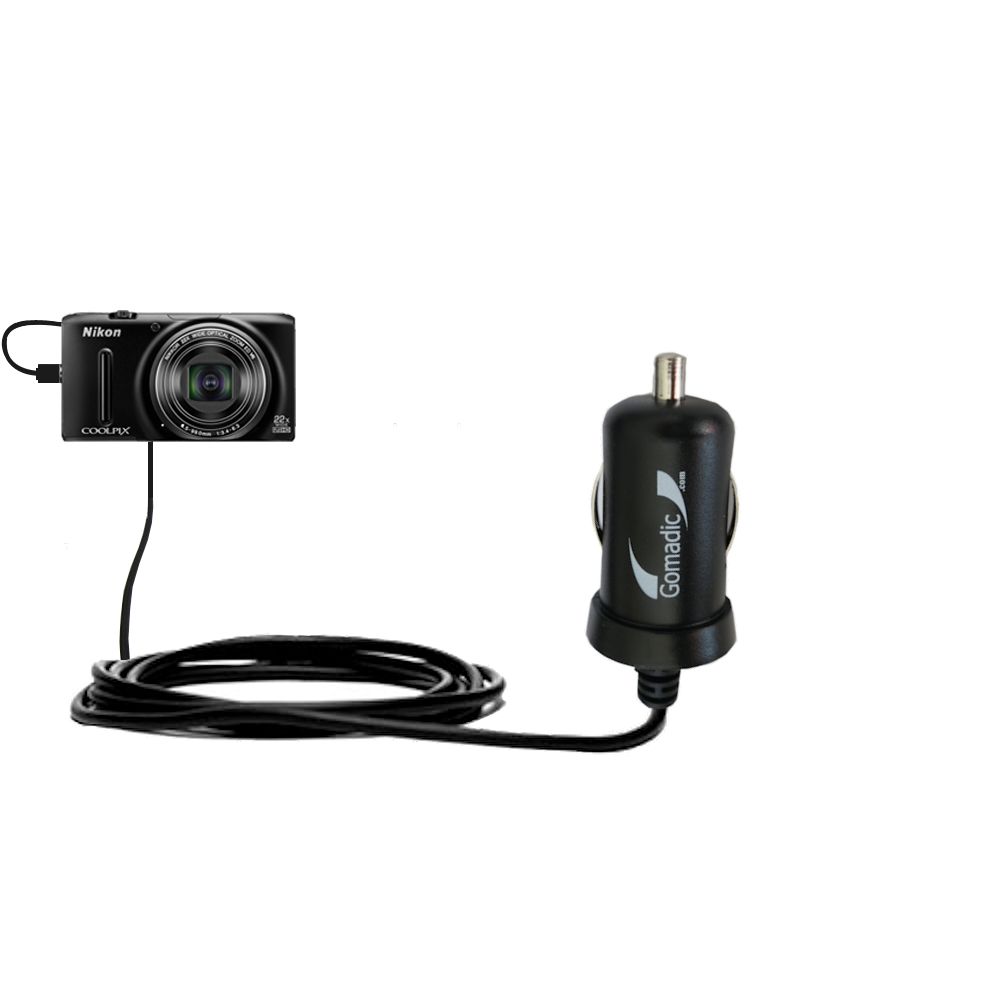 Mini Car Charger compatible with the Nikon Coolpix S9500