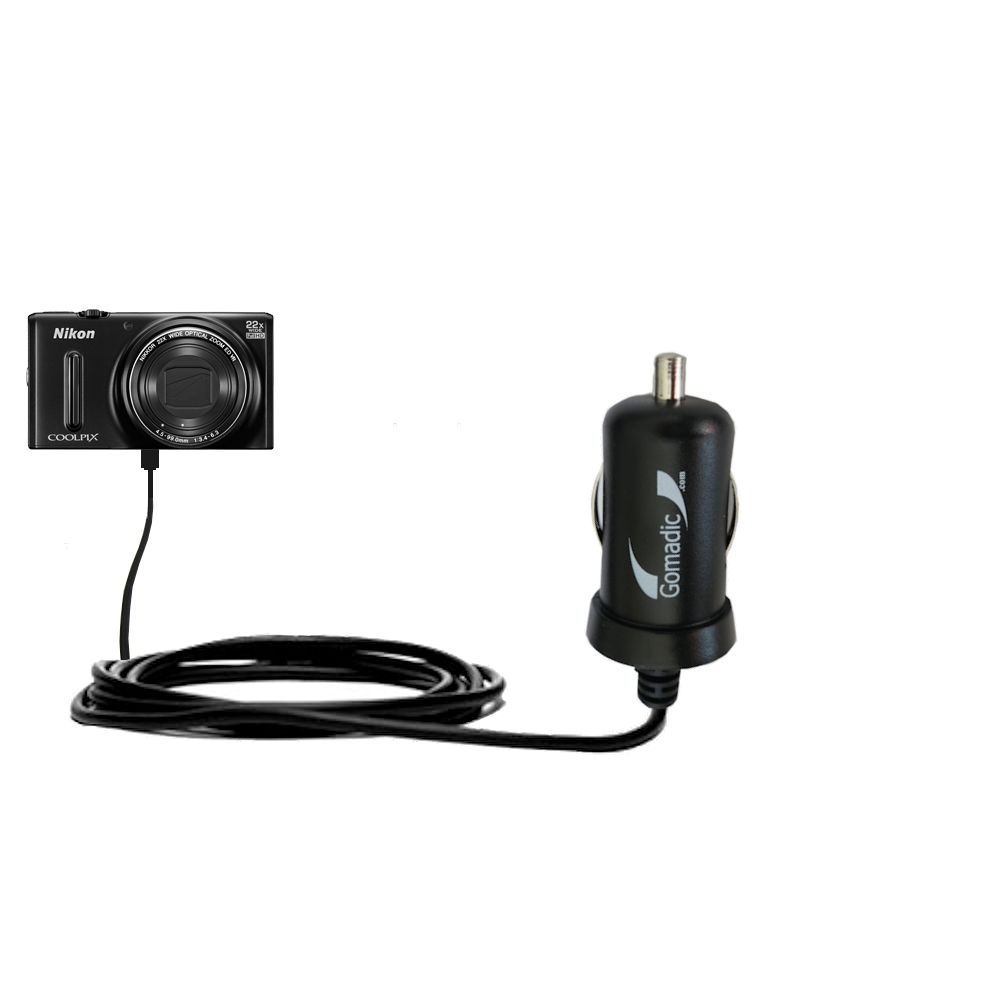 Mini Car Charger compatible with the Nikon Coolpix S9600