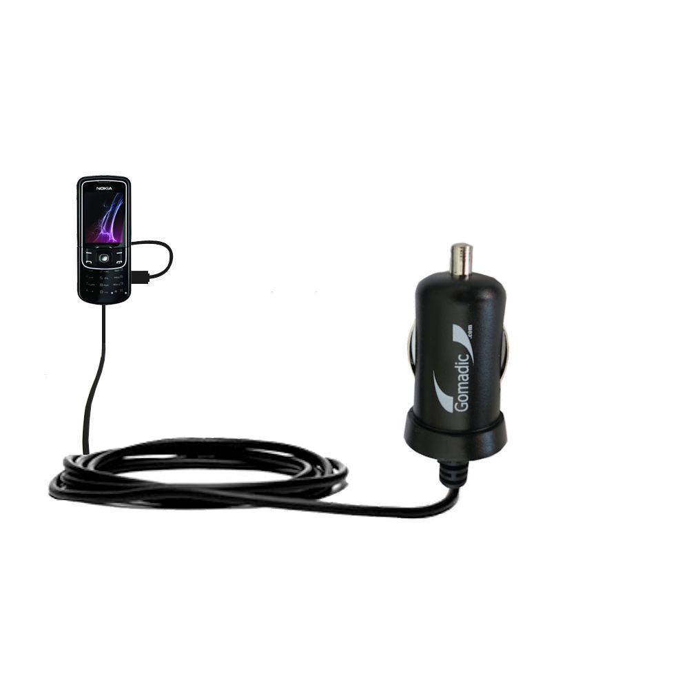 Mini Car Charger compatible with the Nokia 8600 Luna