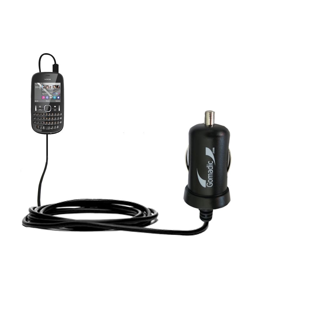 Mini Car Charger compatible with the Nokia Asha 201