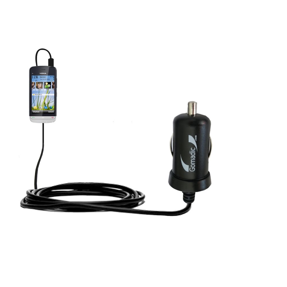 Mini Car Charger compatible with the Nokia C5-05