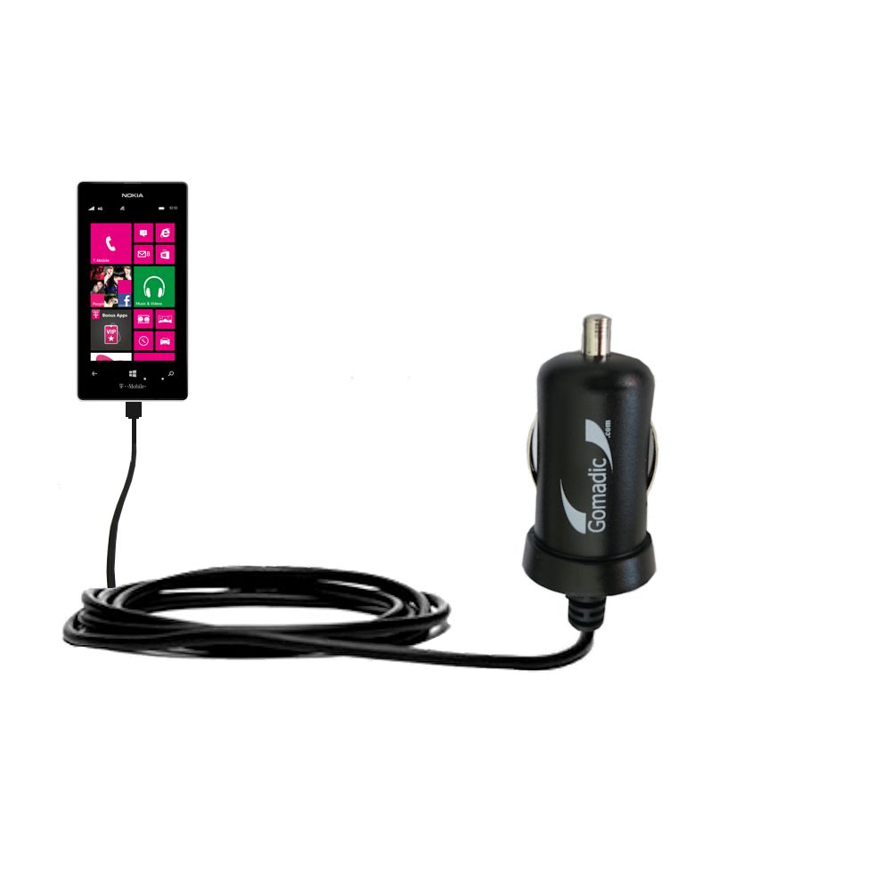 Mini Car Charger compatible with the Nokia Lumia 521