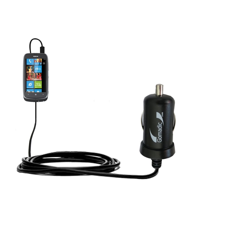 Mini Car Charger compatible with the Nokia Lumia 610