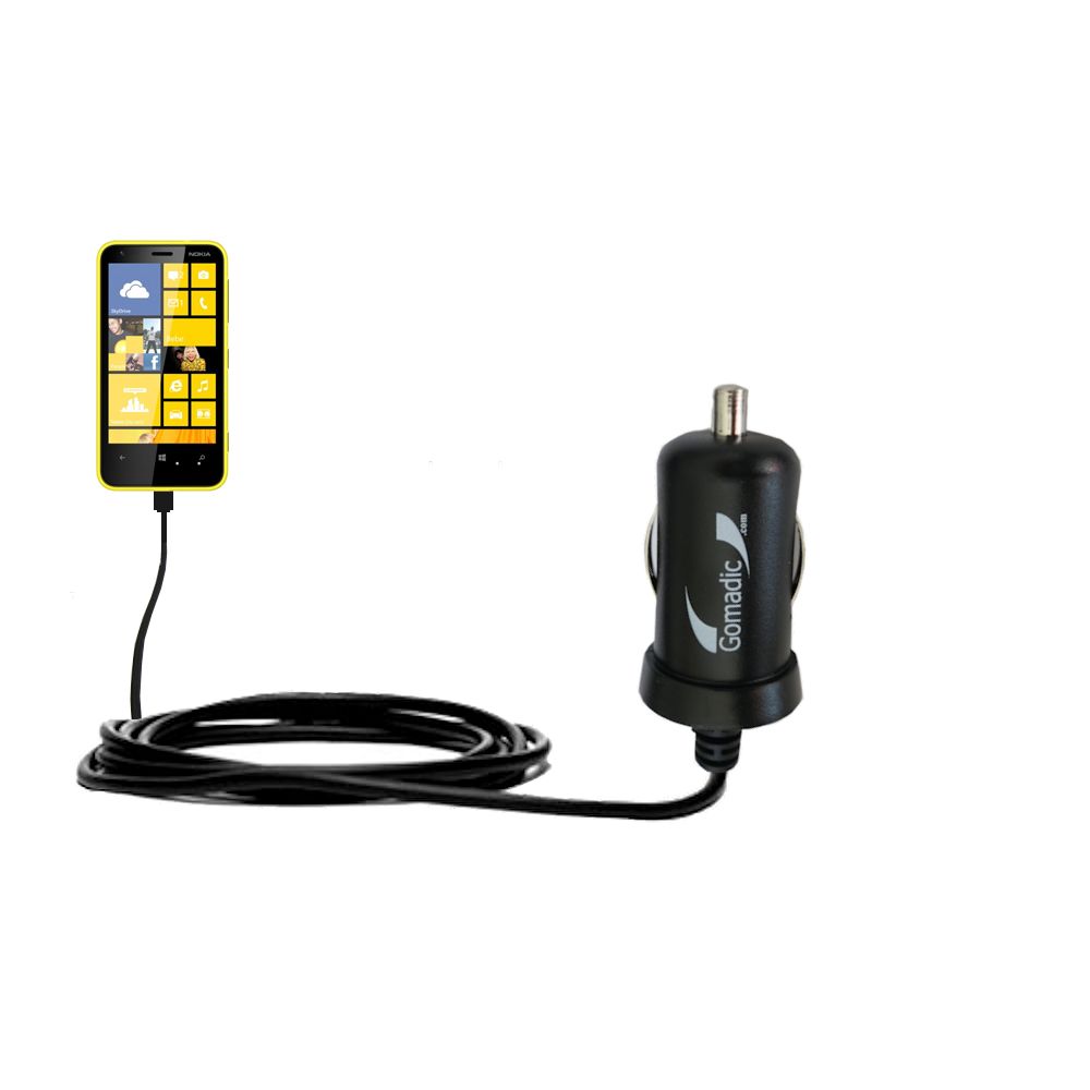 Mini Car Charger compatible with the Nokia Lumia 620