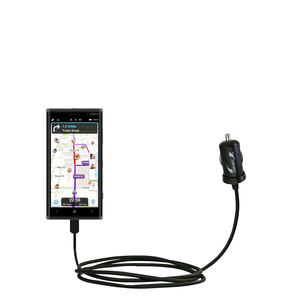 Mini Car Charger compatible with the Nokia Lumia 830