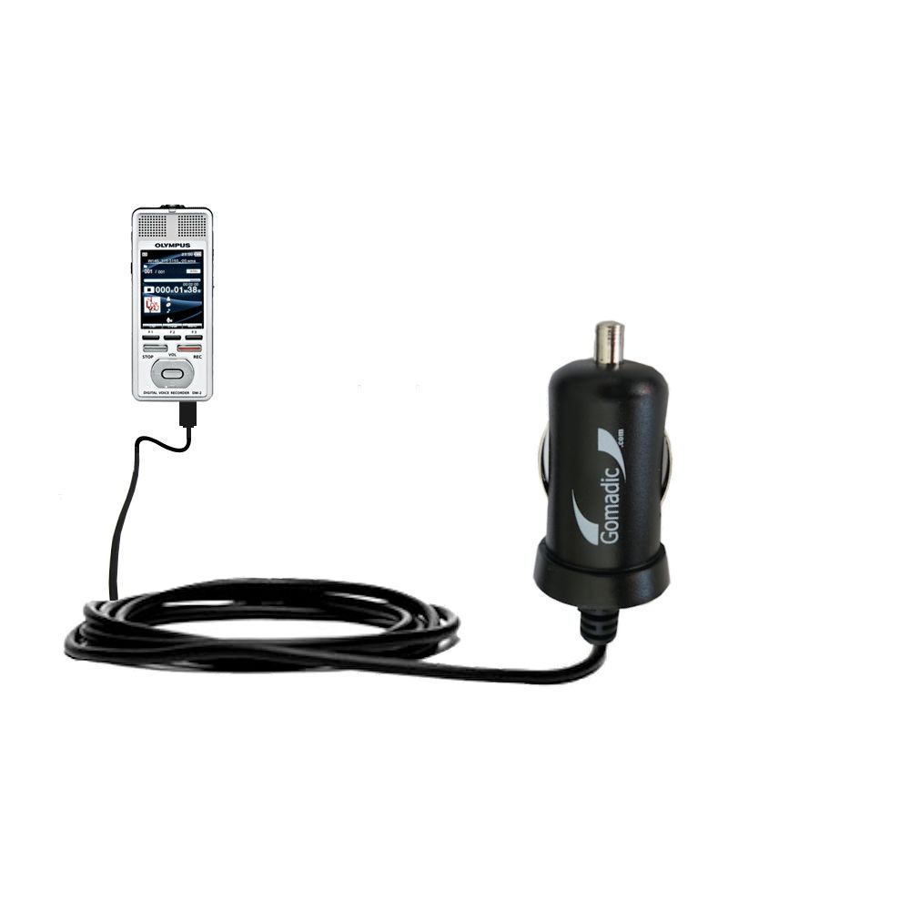 Mini Car Charger compatible with the Olympus DM-2