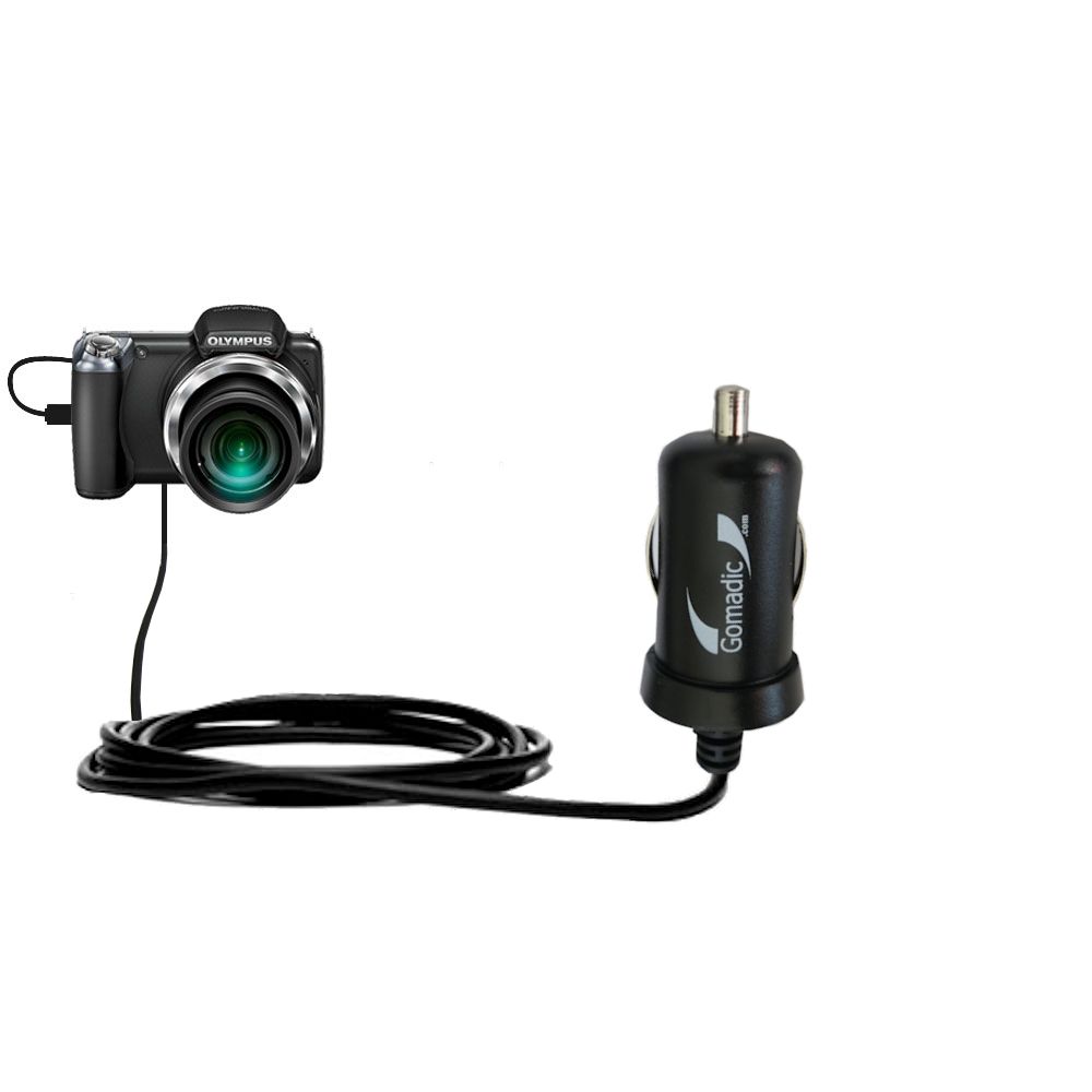 Mini Car Charger compatible with the Olympus SP-810 UZ