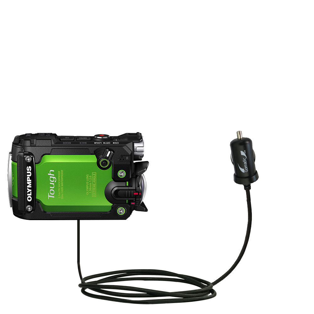 Mini Car Charger compatible with the Olympus Tough TG-Tracker