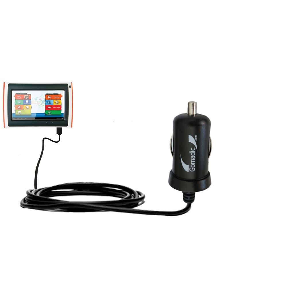 Gomadic Intelligent Compact Car / Auto DC Charger suitable for the Orgeon Scientific Meep X2  - 2A / 10W power at half the size. Uses Gomadic TipExchange Technology
