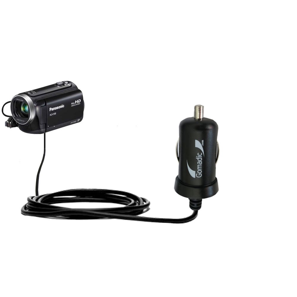 Mini Car Charger compatible with the Panasonic HC-V100