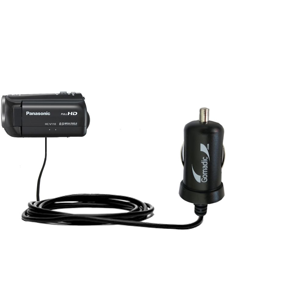 Mini Car Charger compatible with the Panasonic HC-V110