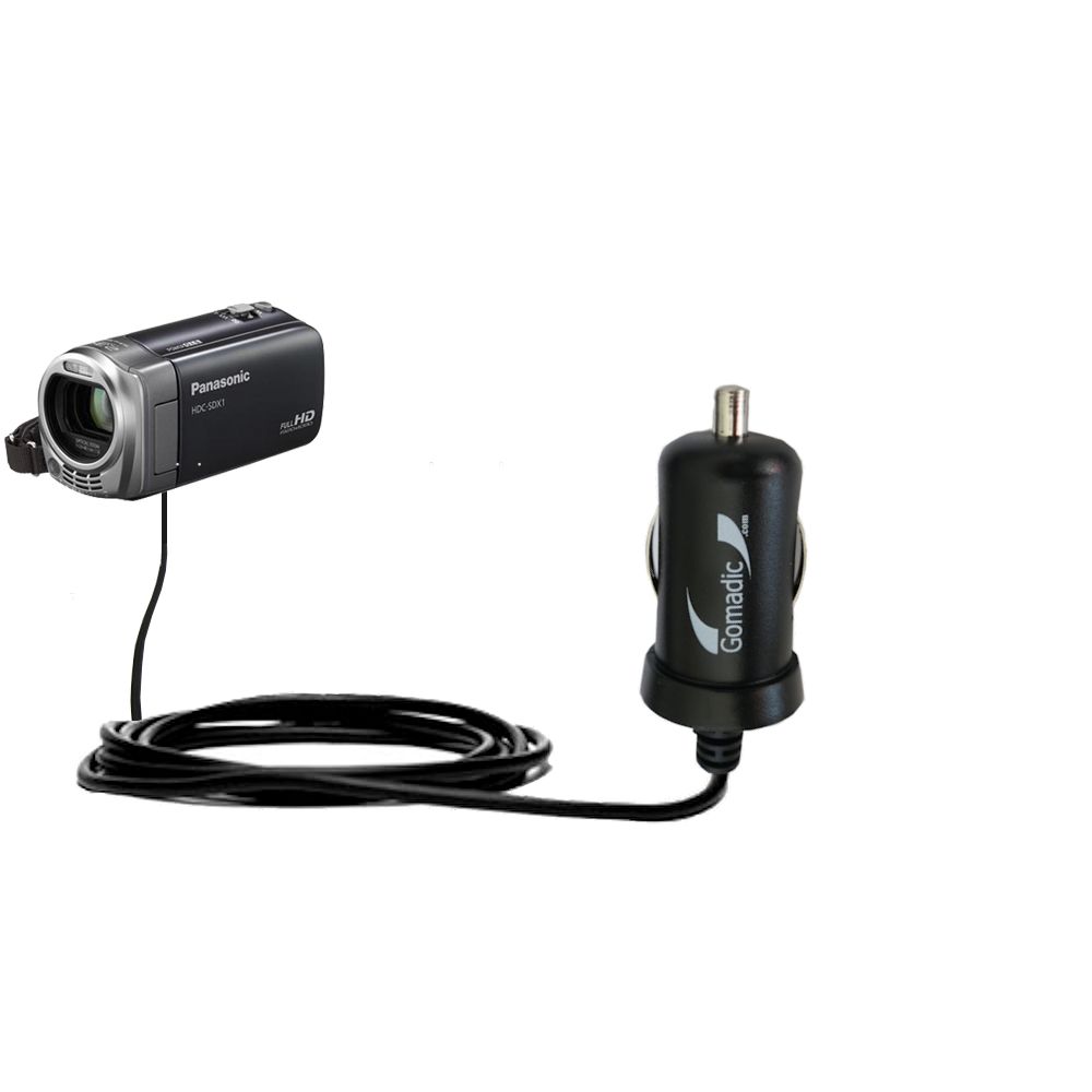 Mini Car Charger compatible with the Panasonic HDC-SDX1H HD Camcorder