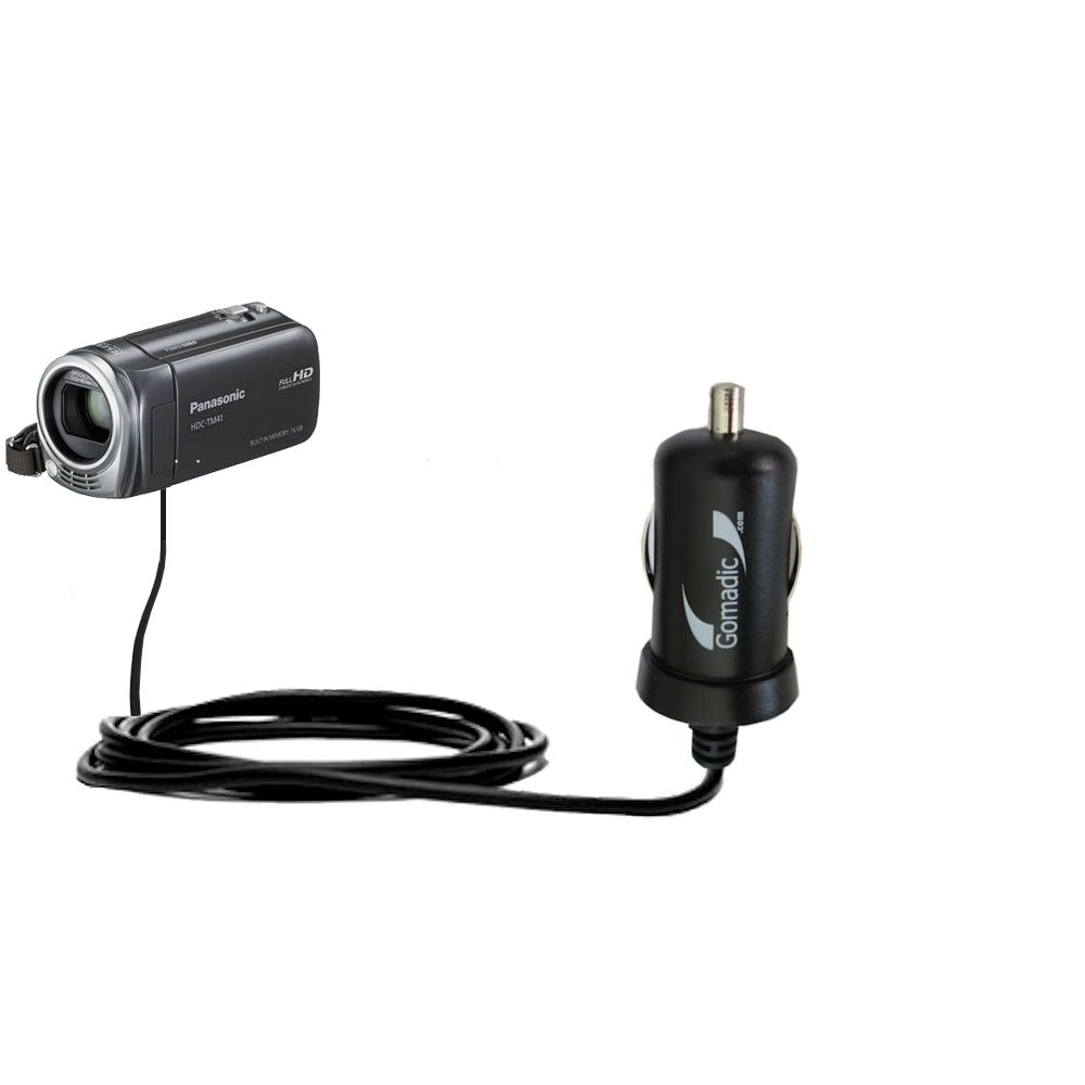 Mini Car Charger compatible with the Panasonic HDC-TM40 HDC-TM41