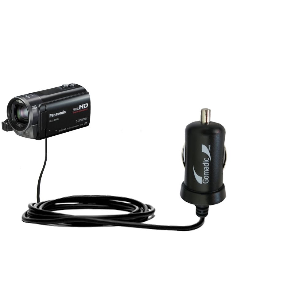 Mini Car Charger compatible with the Panasonic HDC-TM90 Camcorder
