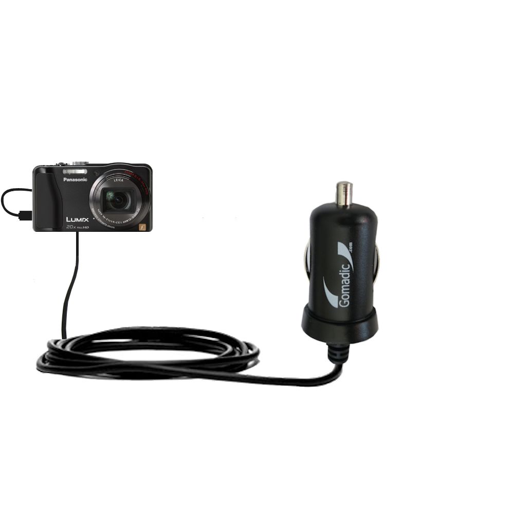 Mini Car Charger compatible with the Panasonic Lumix DMC-ZS20W