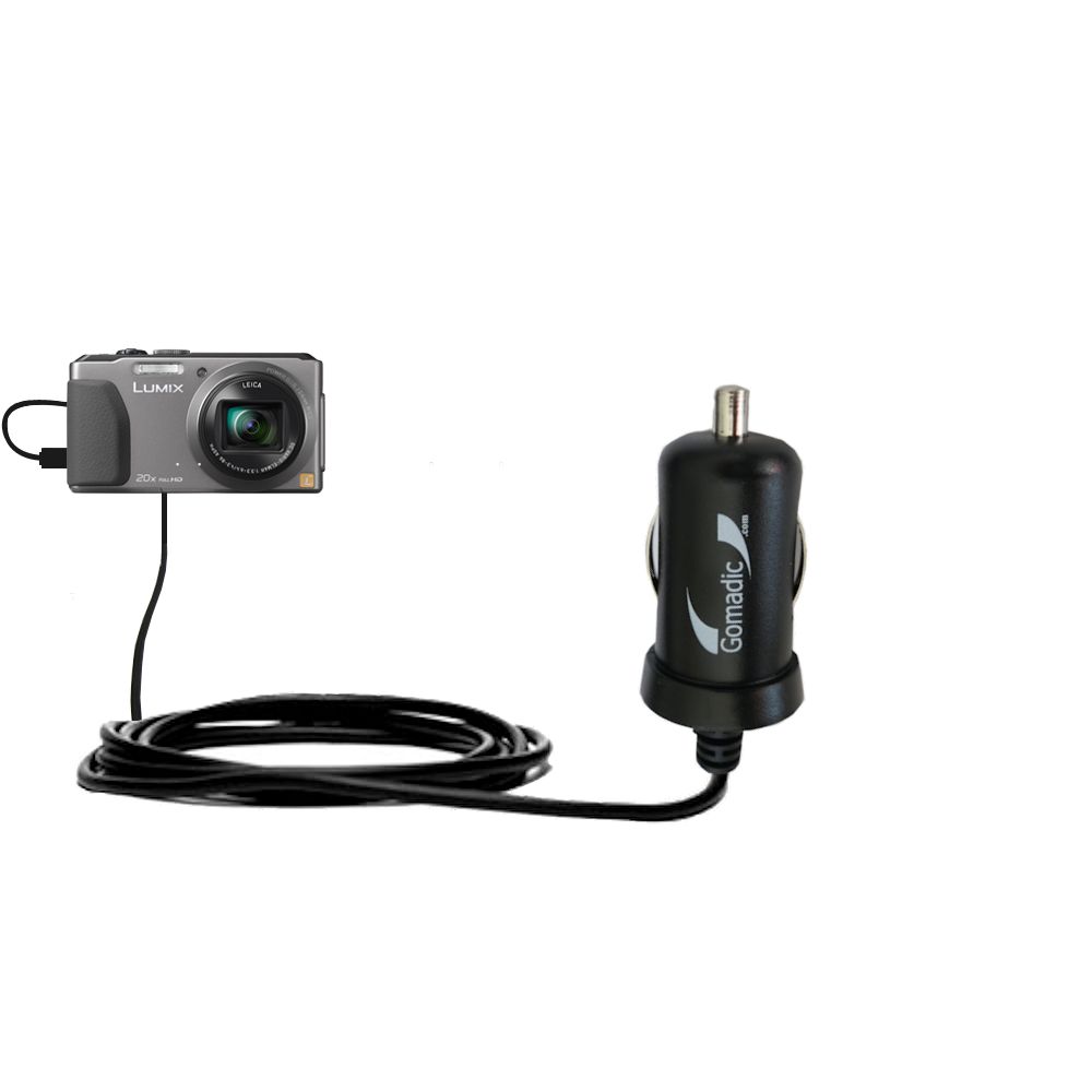 Mini Car Charger compatible with the Panasonic Lumix DMC-ZS30S