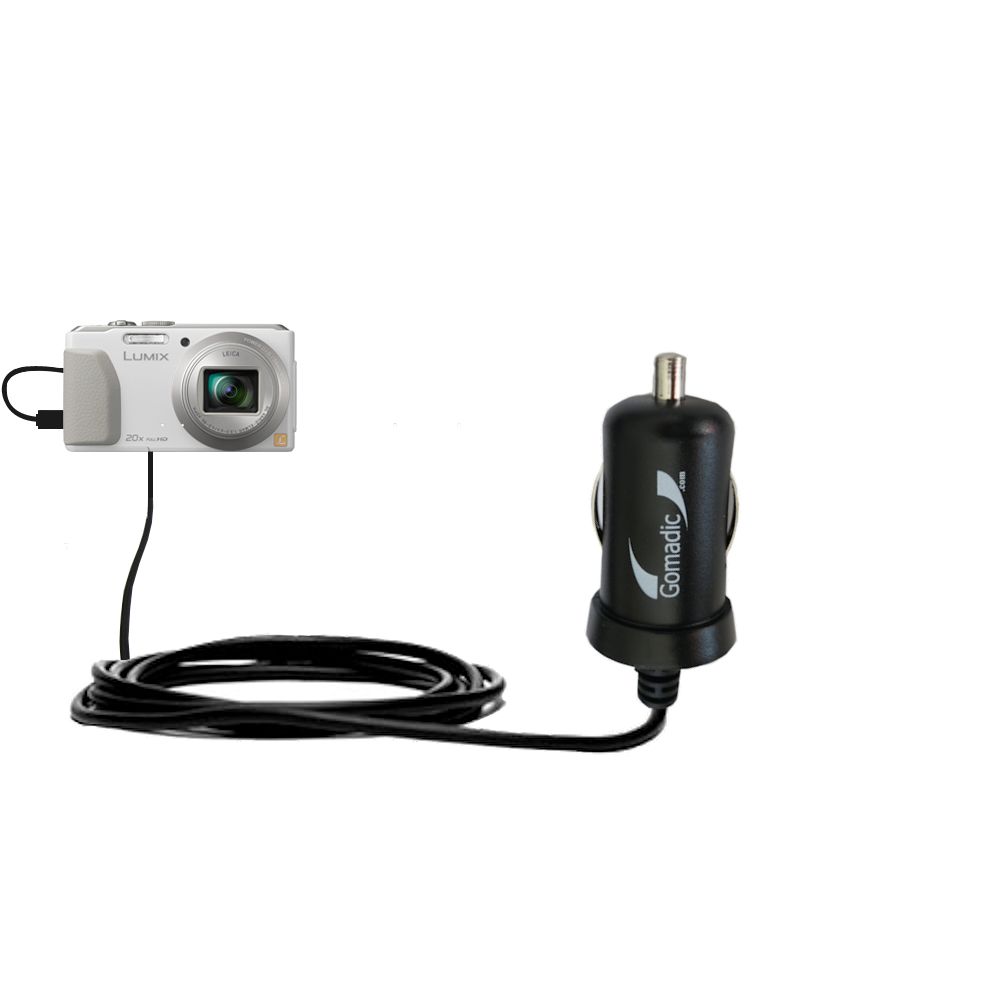 Mini Car Charger compatible with the Panasonic Lumix DMC-ZS30W