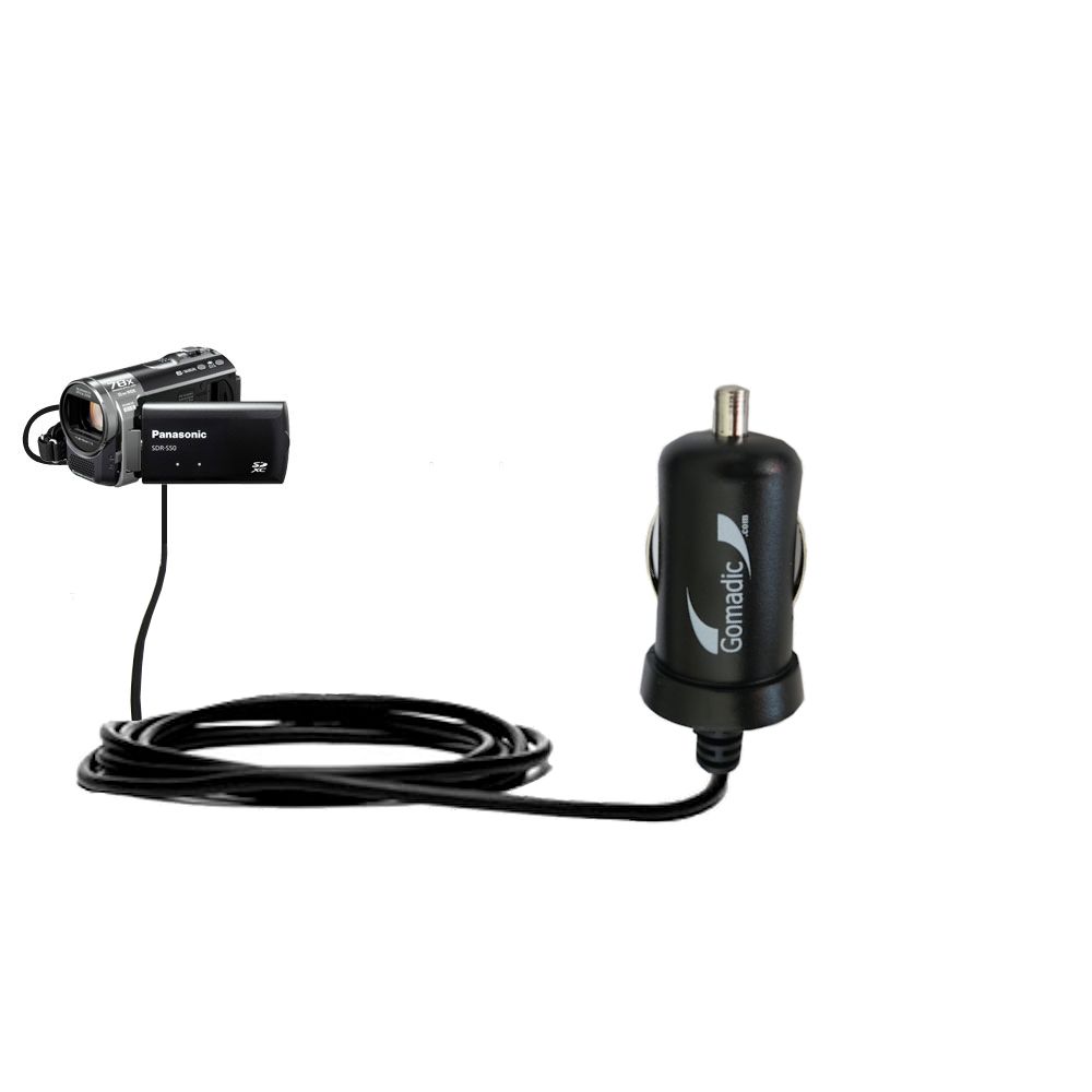 Mini Car Charger compatible with the Panasonic SDR-S50 Video Camera