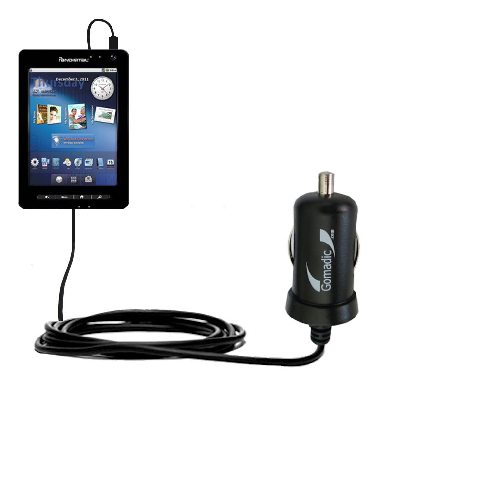 Mini Car Charger compatible with the Pandigital Planet R70A200
