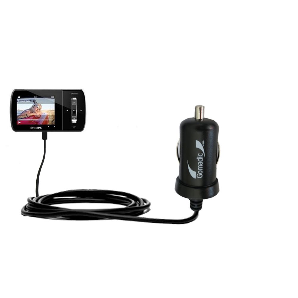 Mini Car Charger compatible with the Philips GoGear Aria SA1ARA08