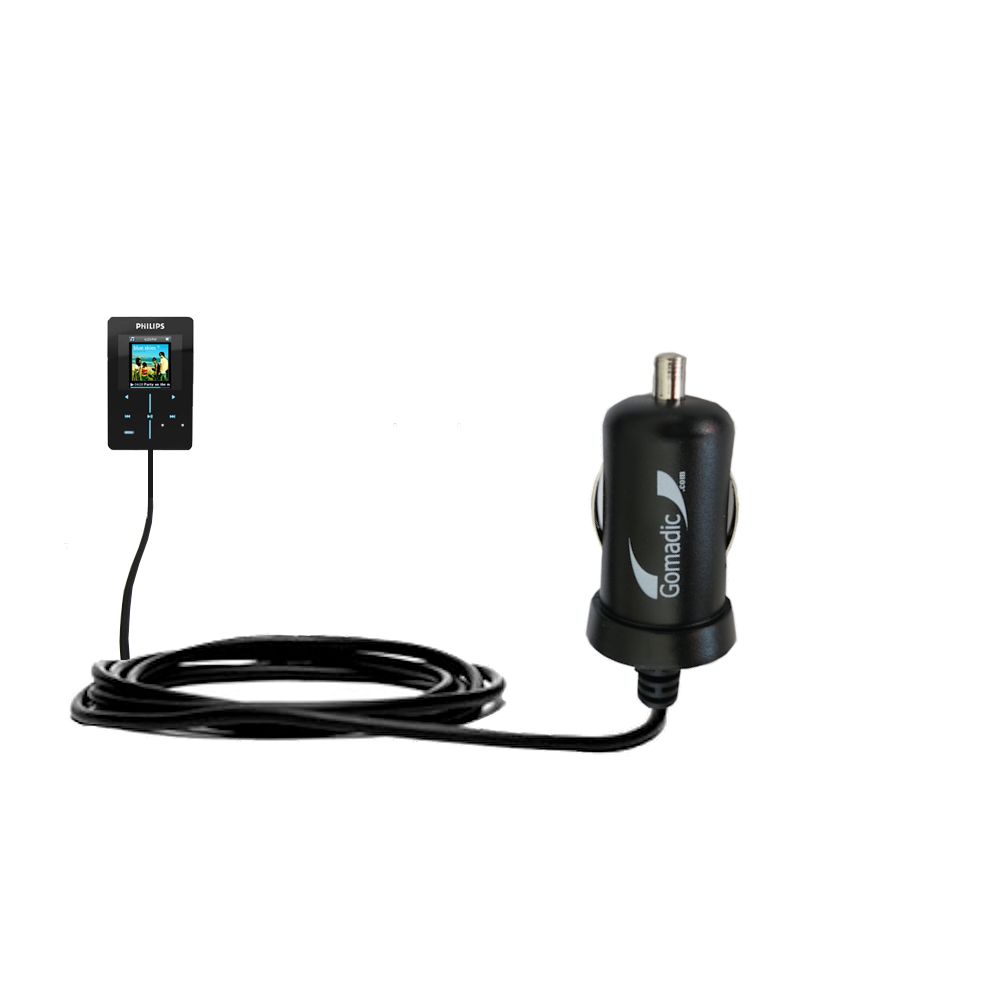 Mini Car Charger compatible with the Philips GoGear HDD6320