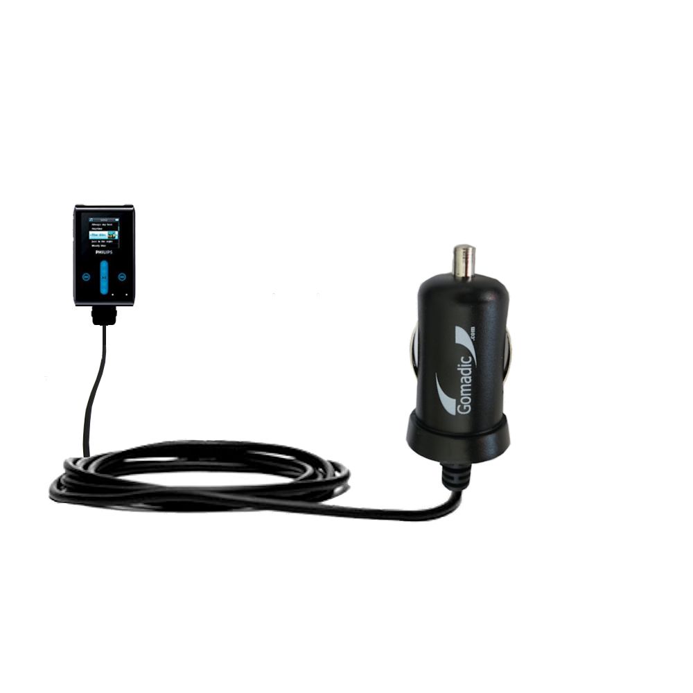 Mini Car Charger compatible with the Philips GoGear HDD1420 HDD1430